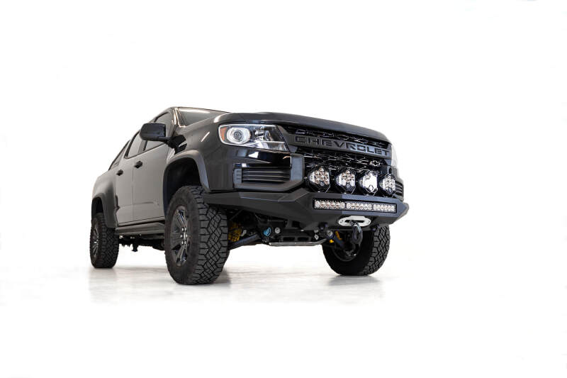 Chevrolet Colorado ZR2 Bumper - Front - Addictive Desert Designs - Stealth Fighter - Hammer Black with Satin Black panels - `21-`27